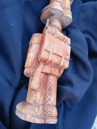 Antigua talla doble madera soldados. Pieza única.