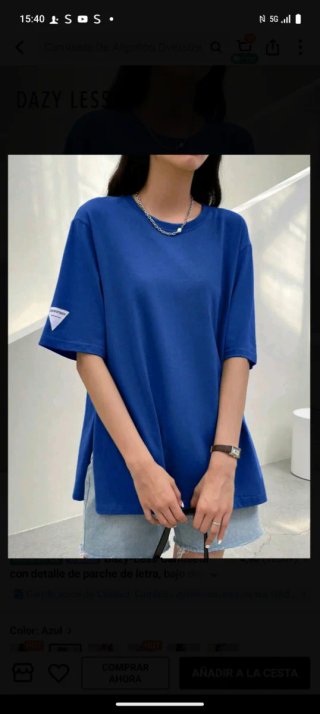 Camiseta Dazy Less Algodón Azul Talla Única