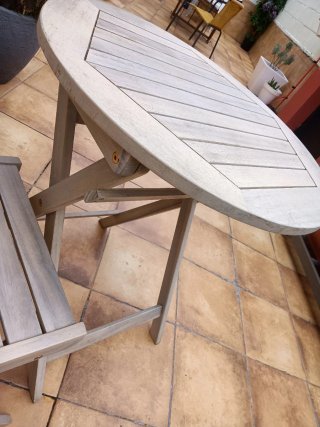 Conjunto de terraza de madera(Mesa + 1 Silla) 60cm