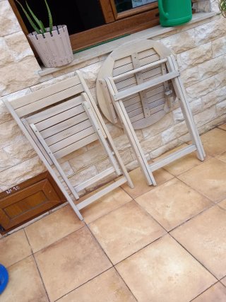 Conjunto de terraza de madera(Mesa + 1 Silla) 60cm