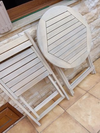 Conjunto de terraza de madera(Mesa + 1 Silla) 60cm