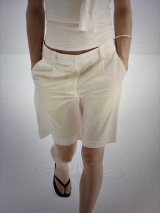 Bermudas crema H&M talla 38 precio original 25.99