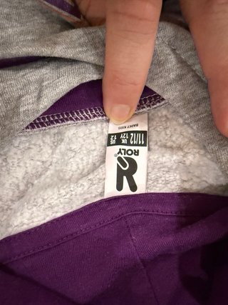 Sudadera Jesuitinas Gris y Morado. Talla 11-12