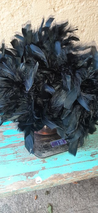 Boa de plumas negra para disfraces