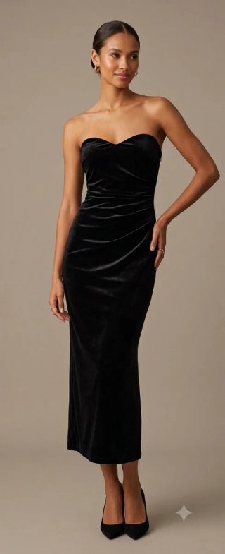 Vestido ZARA joya  Terciopelo Negro encorsetado.