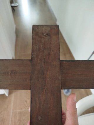 Crucifijo de pared madera y metal