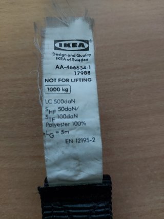 Pack 2 Correas Amarre Trinquete IKEA 5m