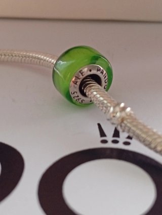 Ciondolo Pandora mini Vetro di Murano Verde. Nuovo