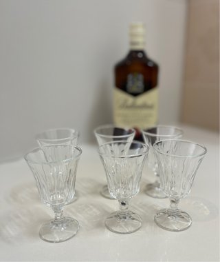 Set 6 Bicchieri Liquore Vetro Stile Vintage