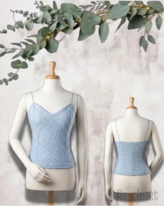 Top encaje azul tirantes