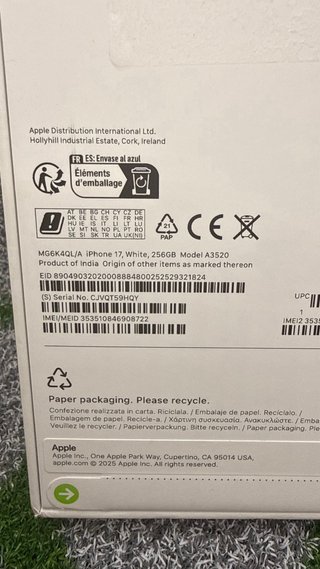 iPhone 17 256gb Bianco - Nuovo Sigillato Gar. 24M