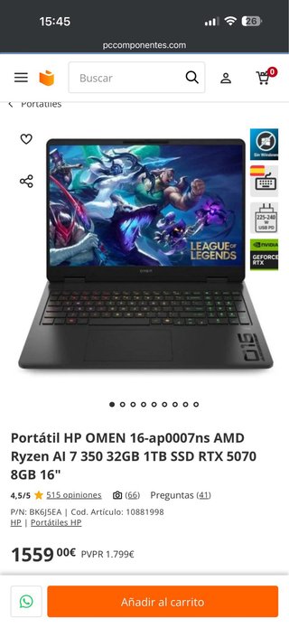 HP OMEN 16 RTX 5070 Ryzen AI 7 350 32GB RAM