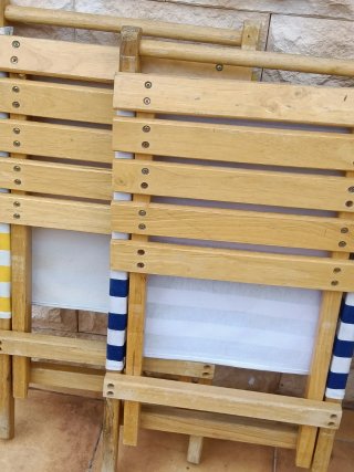 Pack 2 Sillas de Playa Plegables Madera (Chilena)