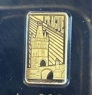 Medaglia Oro Isole Salomone Charles Bridge 10 Dollari