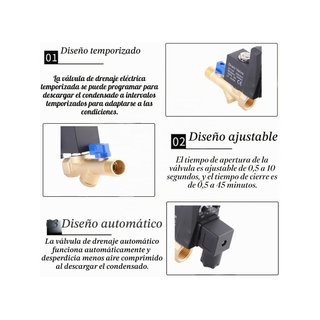 Válvula drenaje automática temporizada G1/2 DN15
