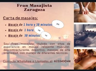 Hombre masajista profesional en Zaragoza