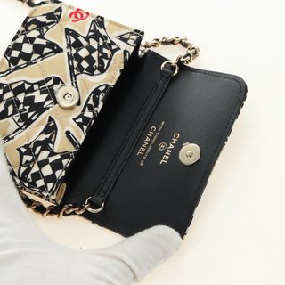 CHANEL Chain Shoulder Pouch Mini Matelasse Satin