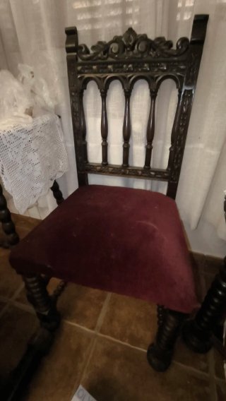 Escritorio antiguo madera y cristal