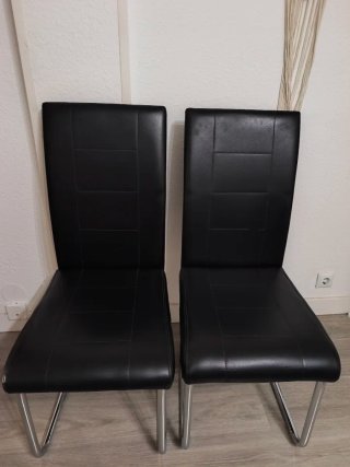 Juego de 2 sillas de comedor negras