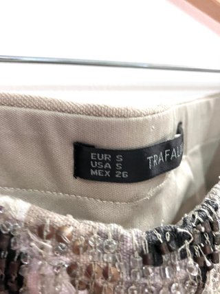 Minifalda Zara Zigzag Beige y Gris