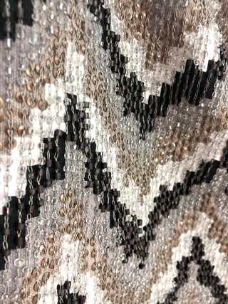 Minifalda Zara Zigzag Beige y Gris