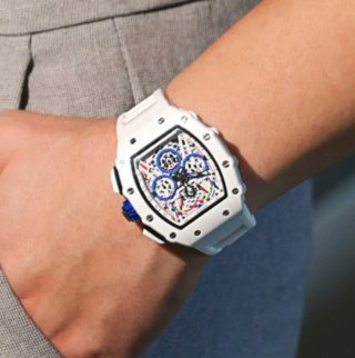 Reloj Pelvini® Blanco Cronógrafo Esqueleto