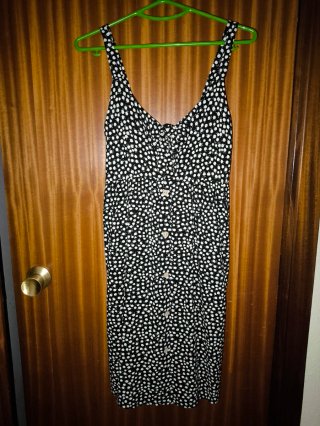 Vestido estampado floral negro y blanco
