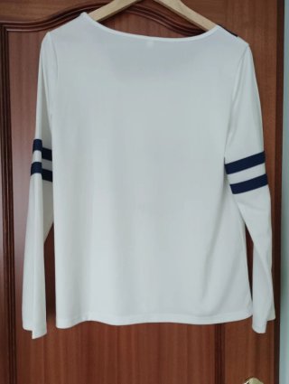 Camiseta Ancla Azul y Blanca Talla L