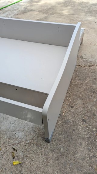 Cama con cajones blanca y beige
