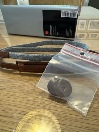 Cinturino Leica in pelle e tessuto grigio