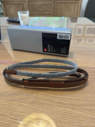 Cinturino Leica in pelle e tessuto grigio