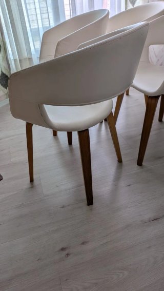 Conjunto 4 Sillas Modernas Piel Sintética Blanca