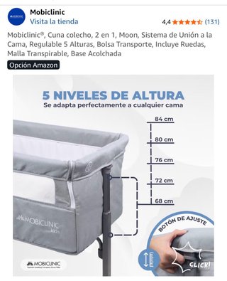 Cuna colecho Mobiclinic gris