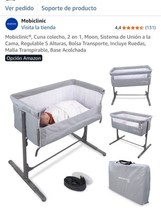 Cuna colecho Mobiclinic gris