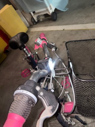 Bicicleta infantil rosa y azul
