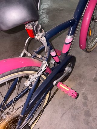 Bicicleta infantil rosa y azul