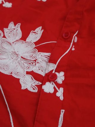 Camisa senhora Jaramago floral vermelha