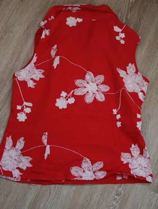 Camisa senhora Jaramago floral vermelha