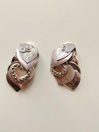 Pendientes vintage corazón plata