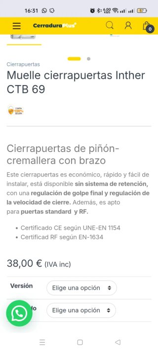 Cierrapuertas Automático CERRAMATIC M-200