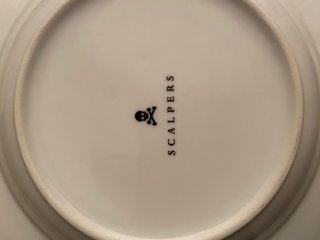 12 Platos Scalper Porcelana
