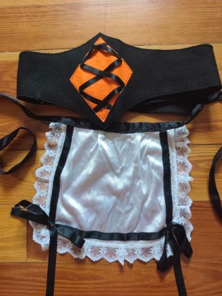 Vestido Danzas Vascas Blanco y Naranja