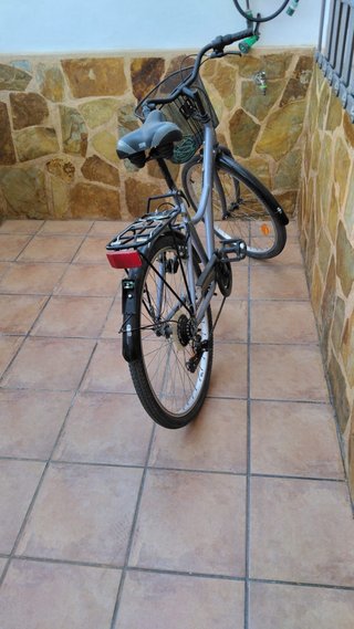 Bicicleta Urbana Gris con Cesta
