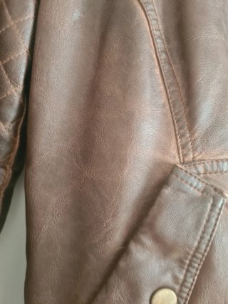 Chaqueta de cuero Trafaluc marrón Talla XS