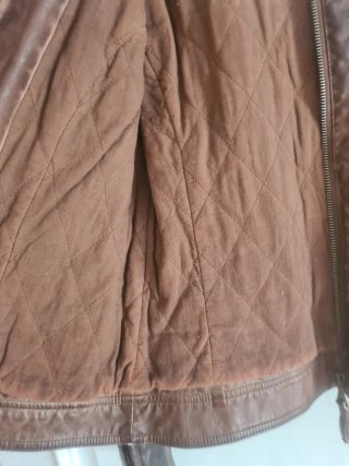 Chaqueta de cuero Trafaluc marrón Talla XS