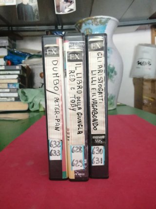VHS 3 vhs con 6 film cartoni animati