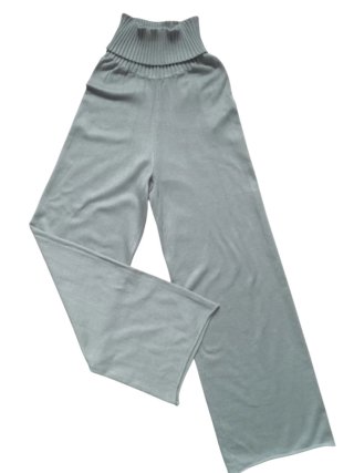 Pantaloni maglia verde oliva gamba larga S