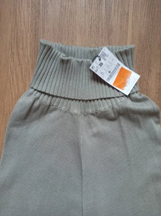 Pantaloni maglia verde oliva gamba larga S