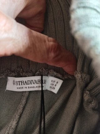 Pantaloni maglia verde oliva gamba larga S