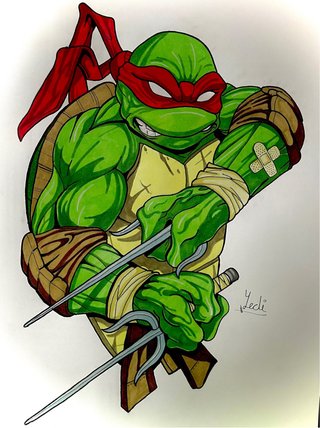 Foglio Disegnata a Mano - Tartarughe Ninja